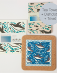 Swimming Penguin | Cork and Tile Trivet, Tea Towel and Dishcloths