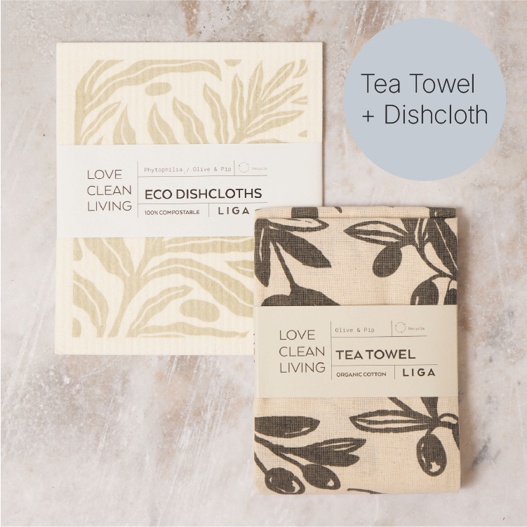 Tea Towel and matching Dishcloths | Olive &amp; Pip