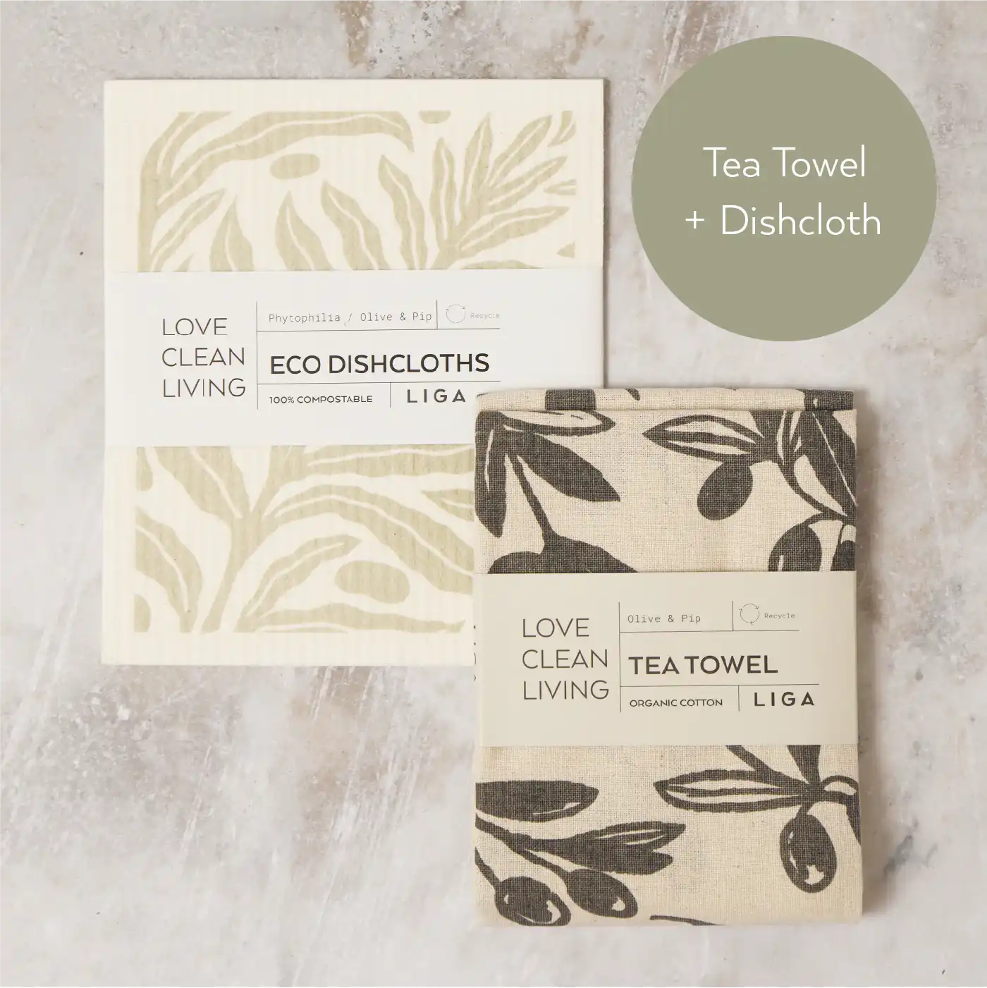 Tea Towel and matching Dishcloths | Olive &amp; Pip