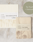 Tea Towel and matching Dishcloths | Flowers