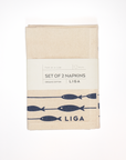 Organic Cotton Napkins | Fish on a Line Navy S/2