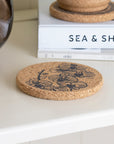 Cork Coaster | Orchids Grey