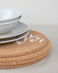 Cork Placemat | Swallows | White