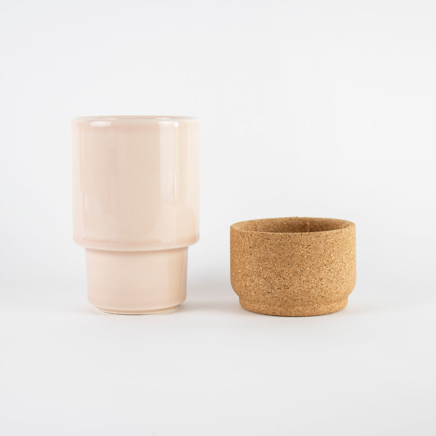 Two Large Coffee Mugs | Aqua + Rose Pink