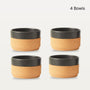 Four Ceramic and Cork Bowls - Black
