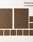 Dash Recycled Rubber & Cork Placemats and Coasters | Rectangle Set of 8