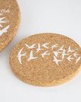 Cork Coaster | Swallows | White