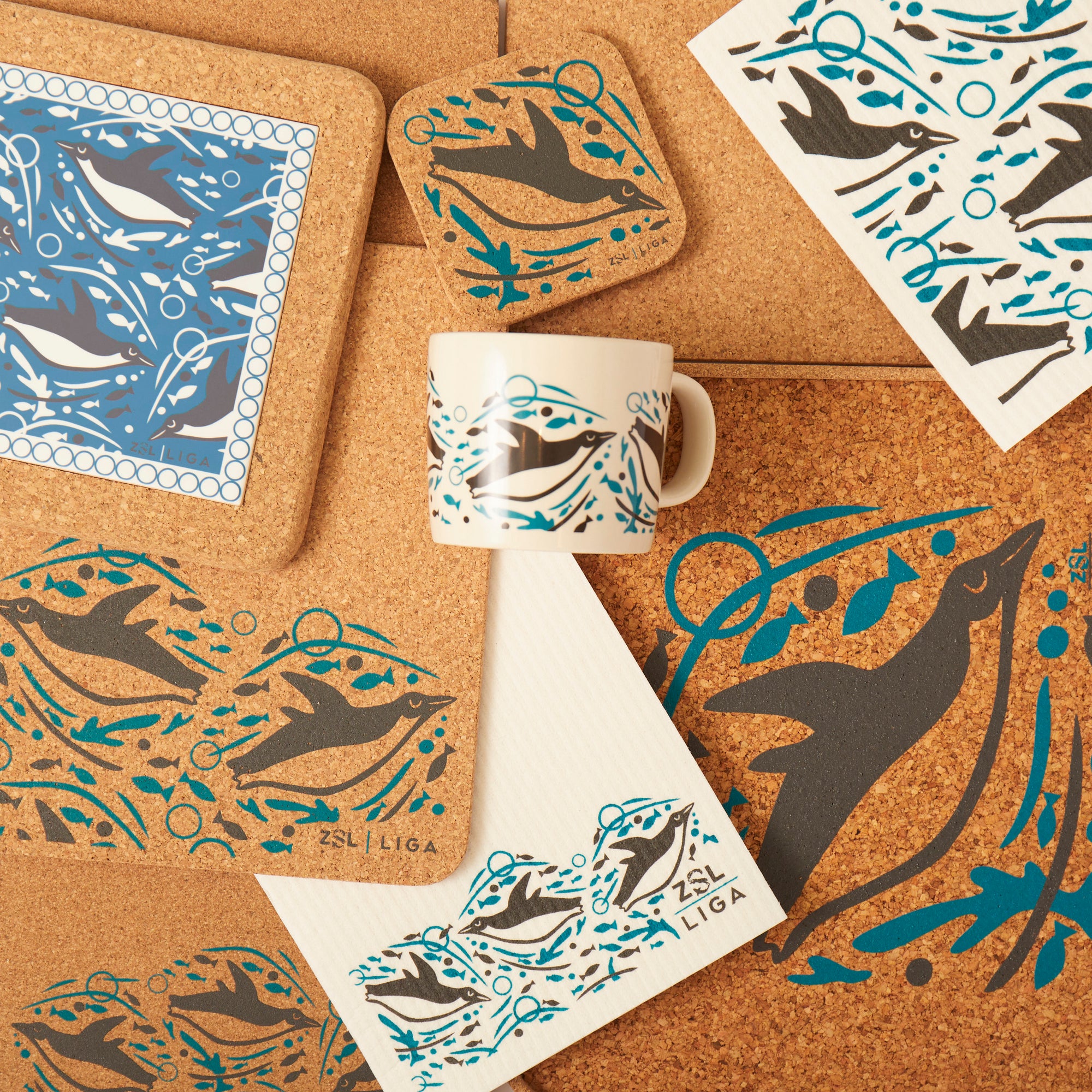 Stoneware Mug | Swimming Penguins