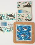 Cork and Tile Trivet | Swimming Penguins