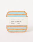 Cork Coasters | Candy Stripes - Blue