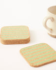 Cork Coasters | Candy Stripes - Green