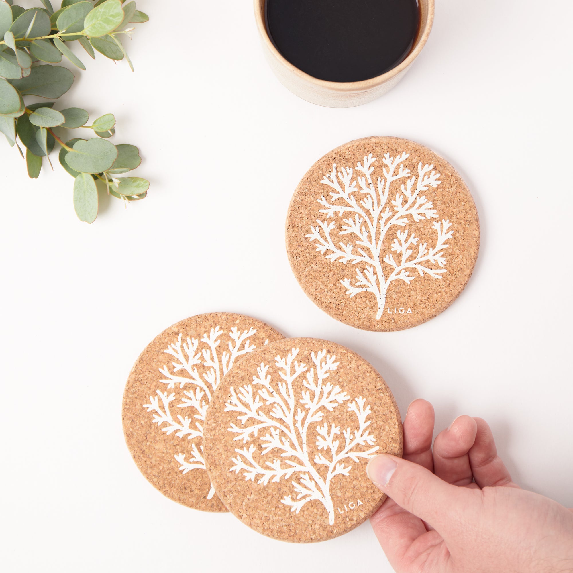 Cork Coasters | Coral