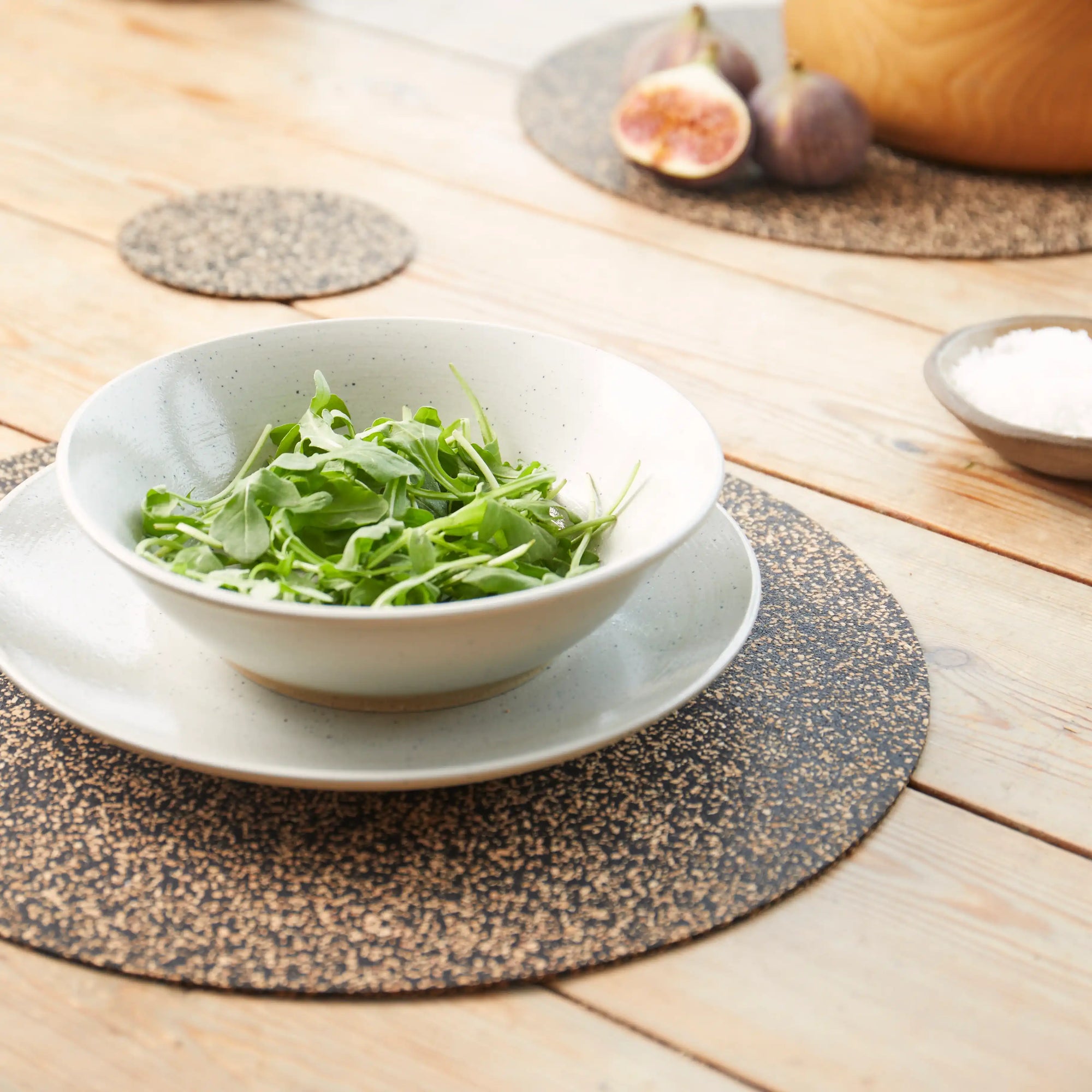 Dash Recycled Rubber &amp; Cork Placemats | Round S/8 + 8 FREE coasters