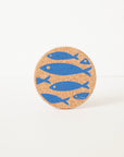 Cork Coasters | Fish Blue