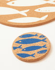 Cork Coasters | Fish Blue