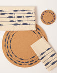 Organic Cotton Napkins | Fish on a Line Navy S/2