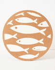 Cork Placemat - Fish White