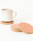 Cork Coasters | Flora Pink