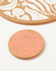 Cork Coasters | Flora Pink