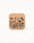 Square Cork Coasters | Grey Flowers Set of 4