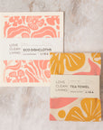 Tea Towel and matching Dishcloths | Flora