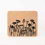 Cork Placemats Rectangle | Flowers - Grey