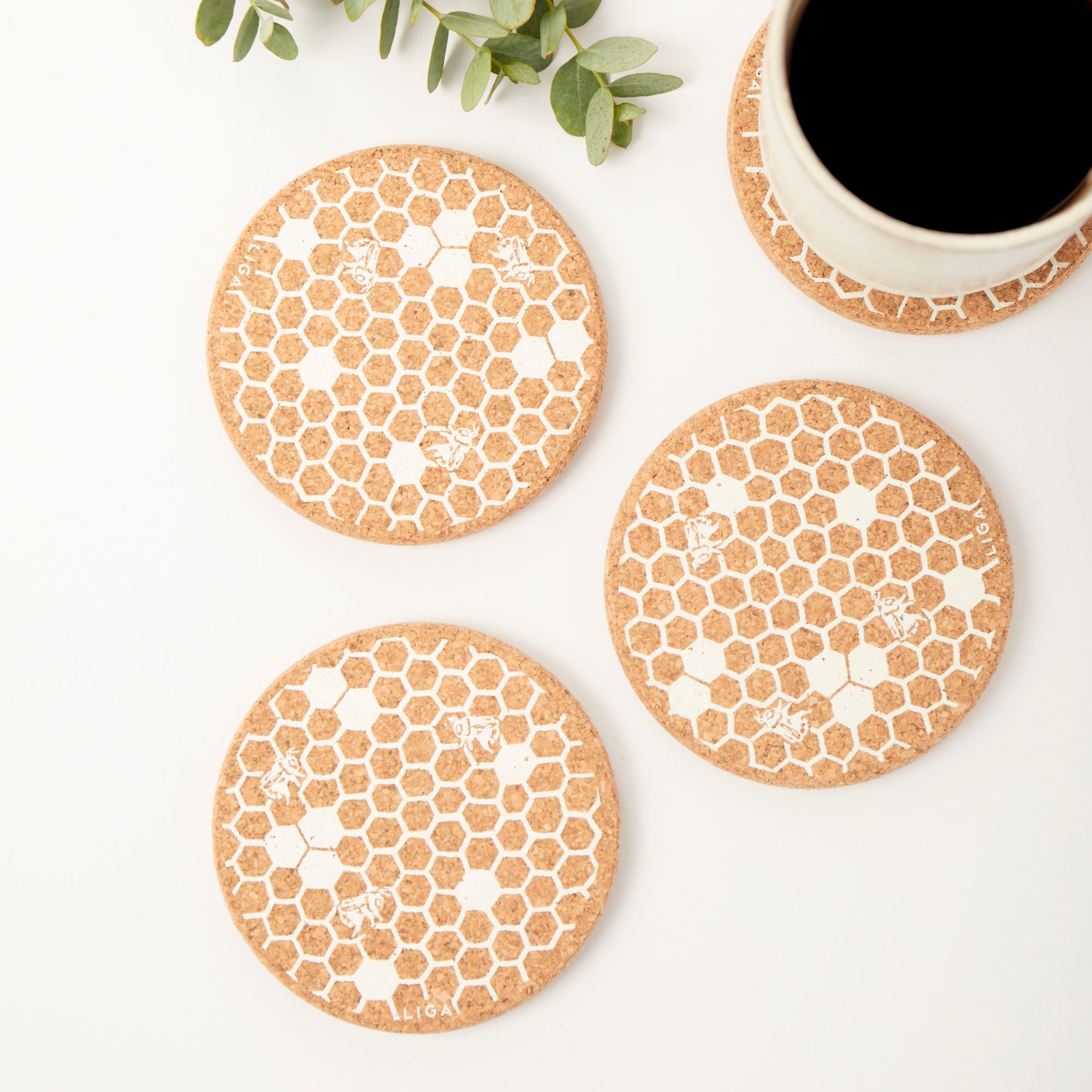 Cork Coasters | Honeycomb