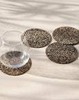 Dash Recycled Rubber & Cork Coasters | Round Set of 4