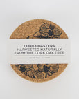 Cork Coaster | Orchids Grey