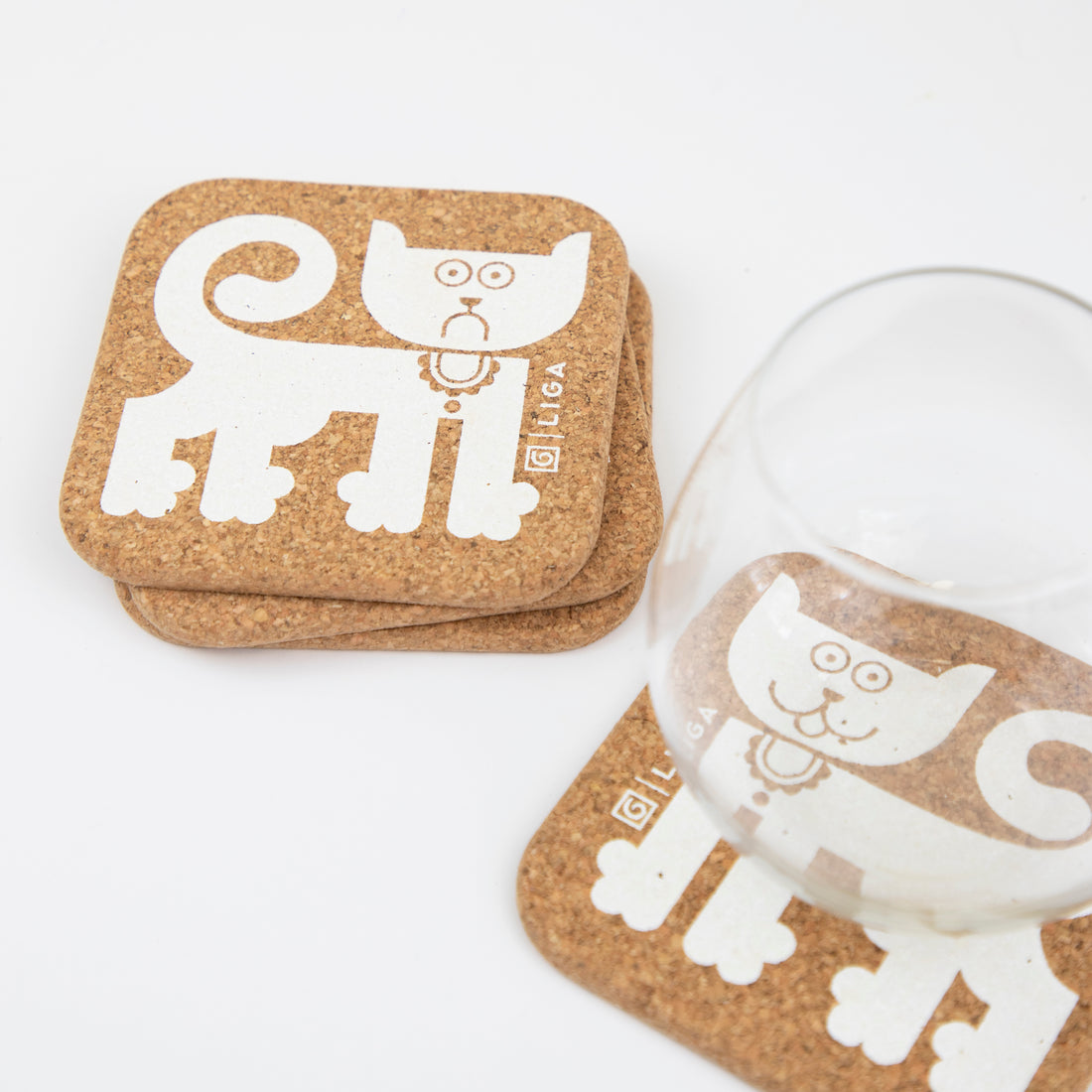 Set of 6 Hornsea Happy Cat Sad Cat Placemats + Coasters
