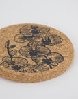 Cork Coaster | Orchids Grey