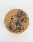 Cork Coaster | Orchids Grey
