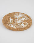 Cork Coaster | Orchids White