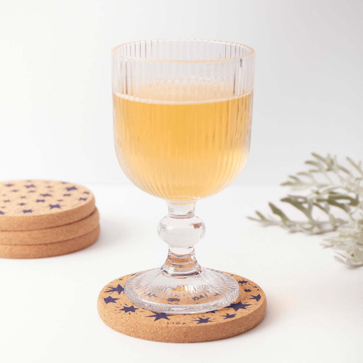 Cork Coaster - Stars Navy