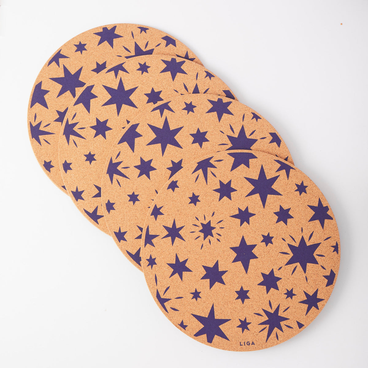 Cork Placemat - Stars Navy
