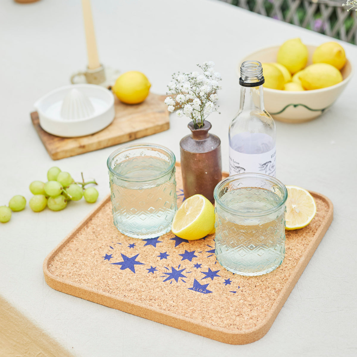 Eco Cork Tray | Stars Navy