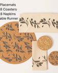 Napkins, Coasters, Placemats and Runner Bundle Set of 8 | Olive & Pip