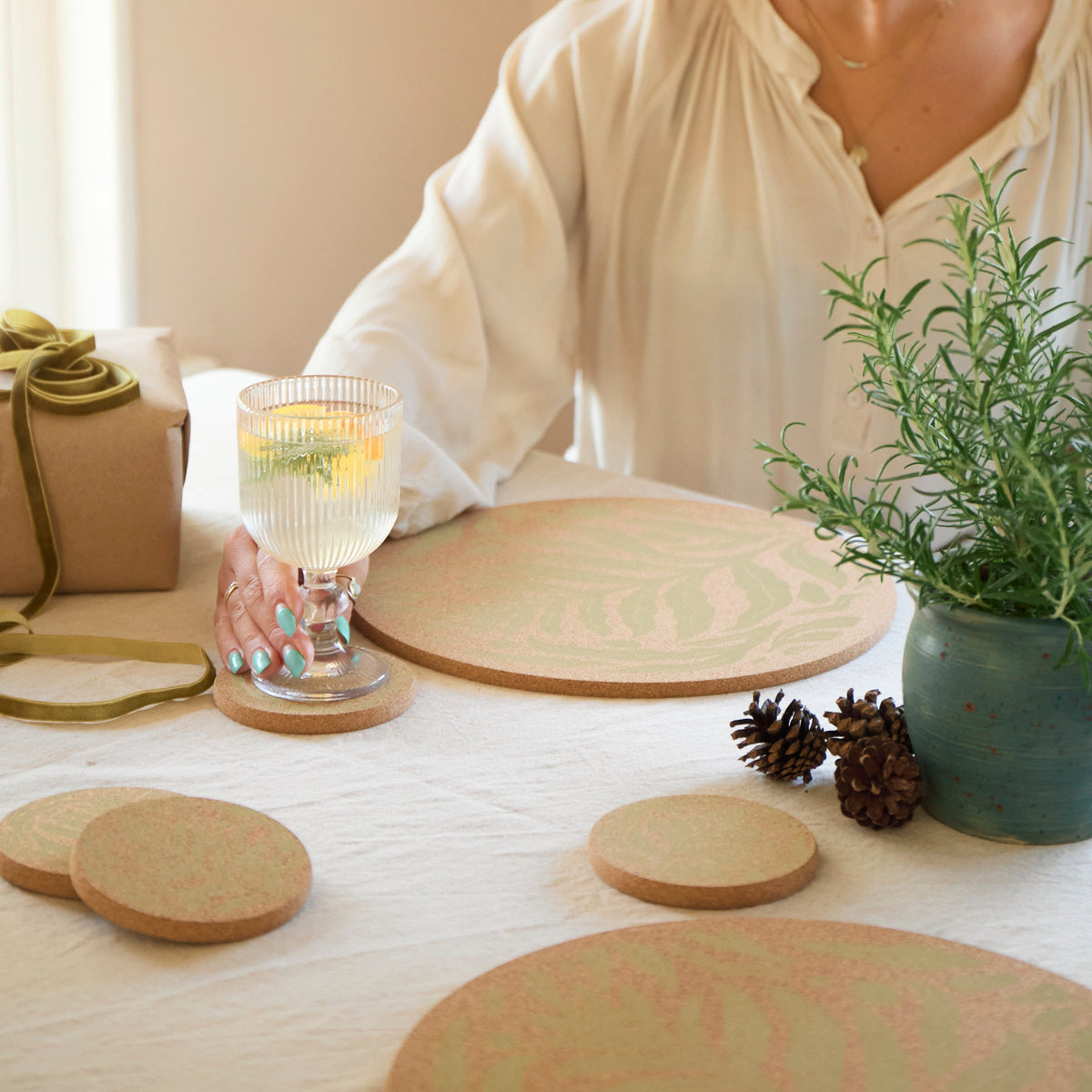 Cork Coaster - Phytophilia Green