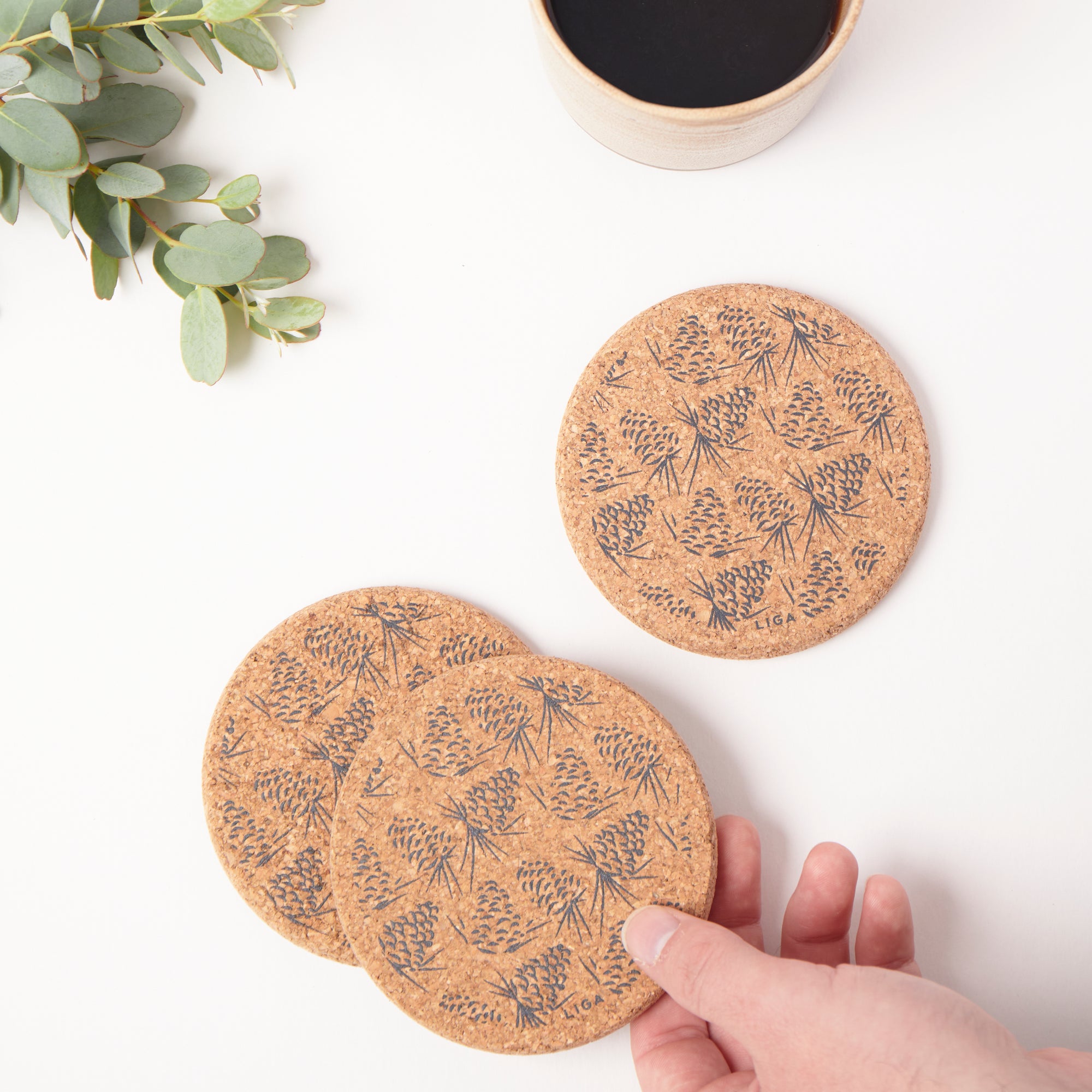 Cork Coasters | Pinecone