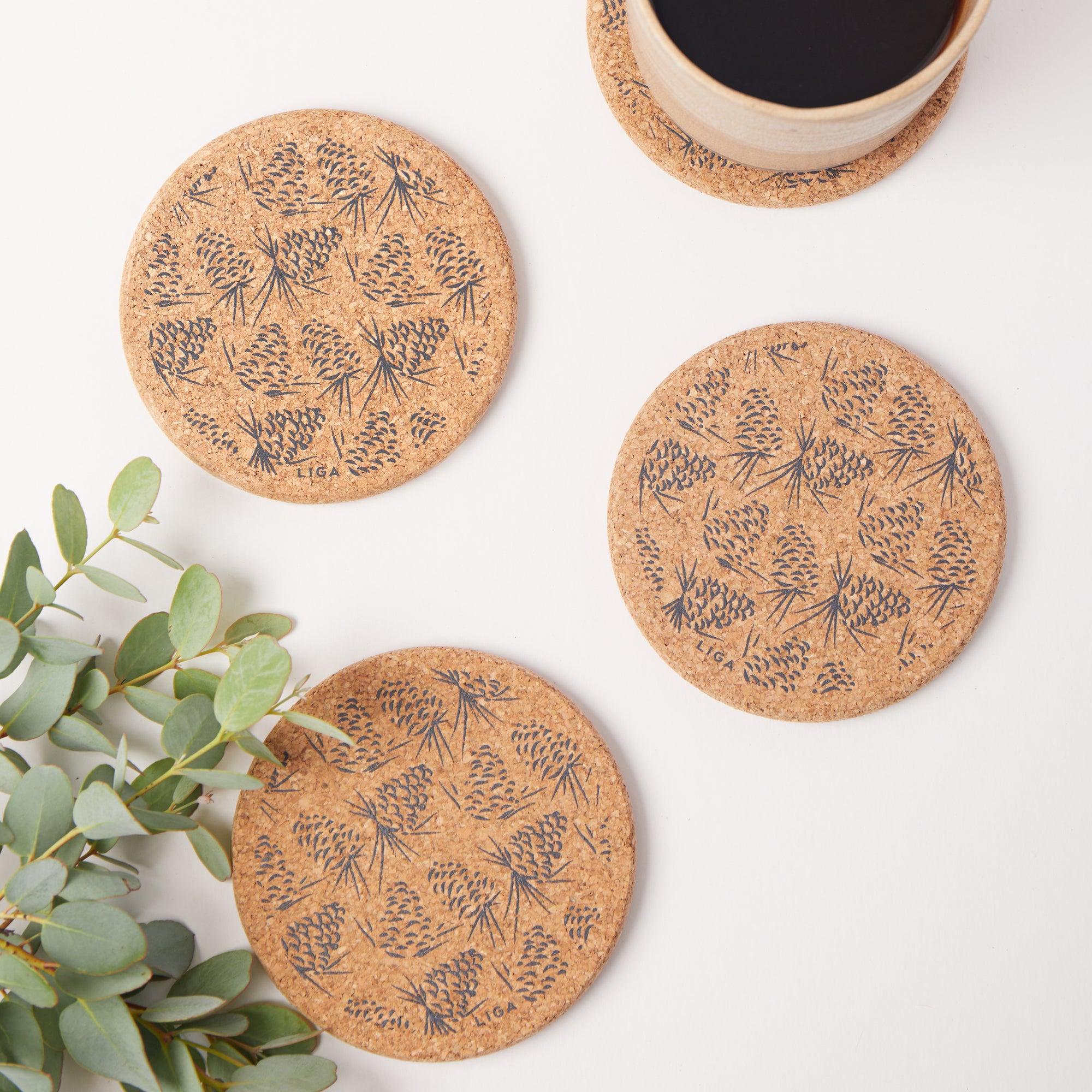 Cork Coasters | Pinecone