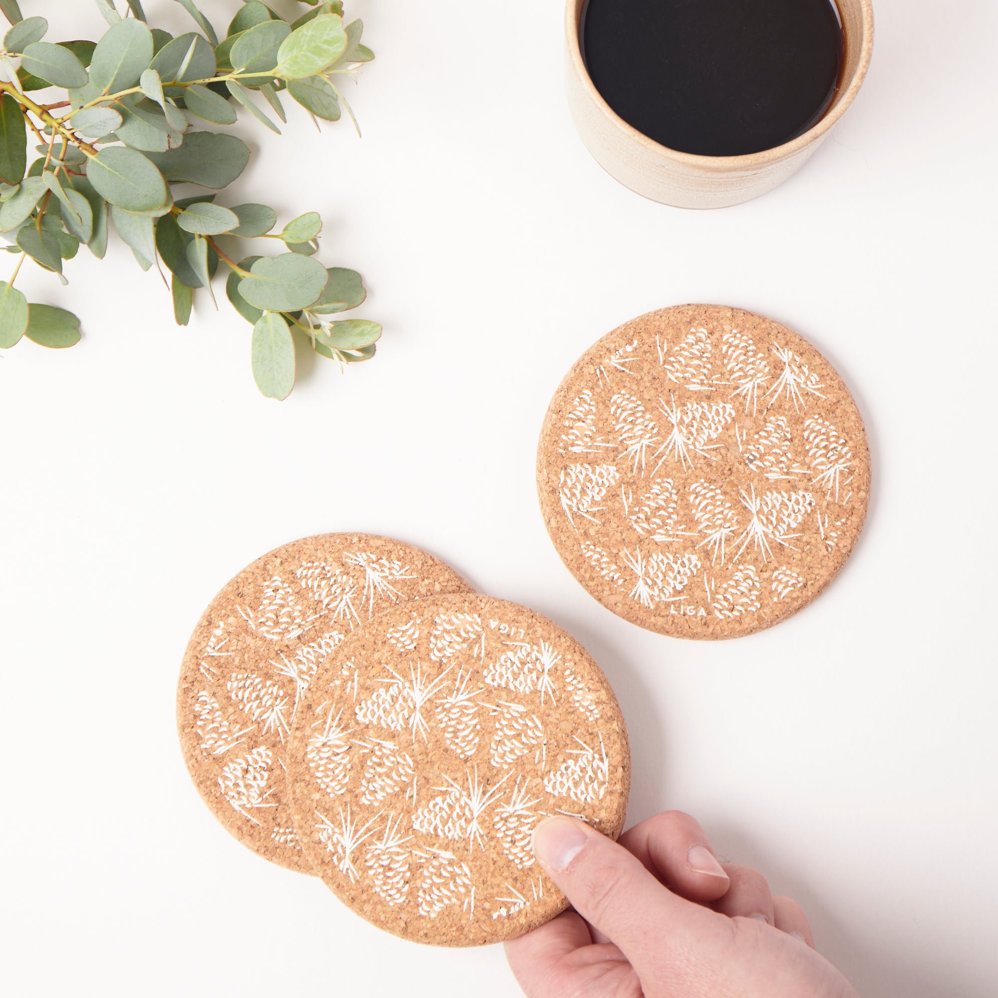 Cork Coasters | Pinecone