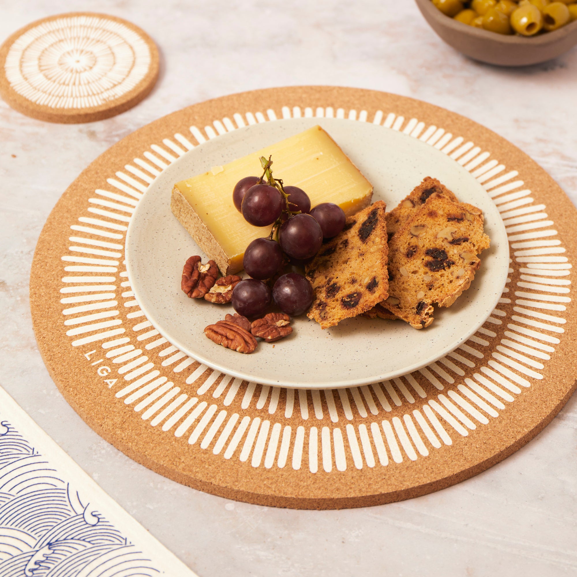 Cork Placemat - Sandy Lines