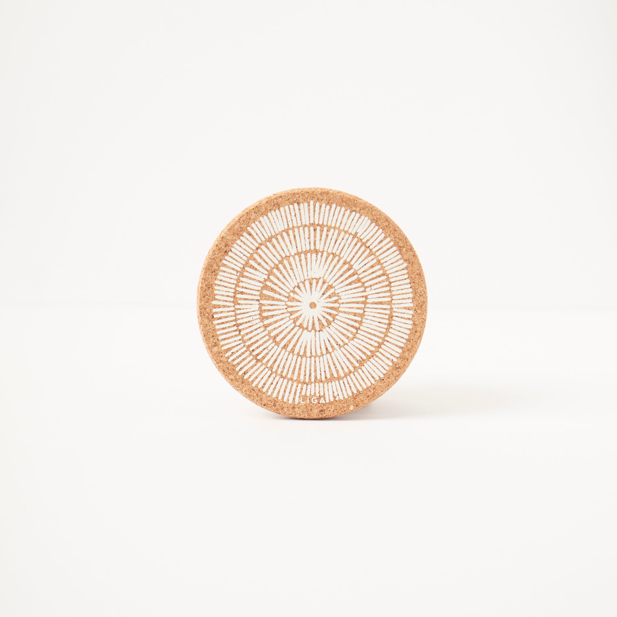 Cork Coasters | Sandy Lines - white