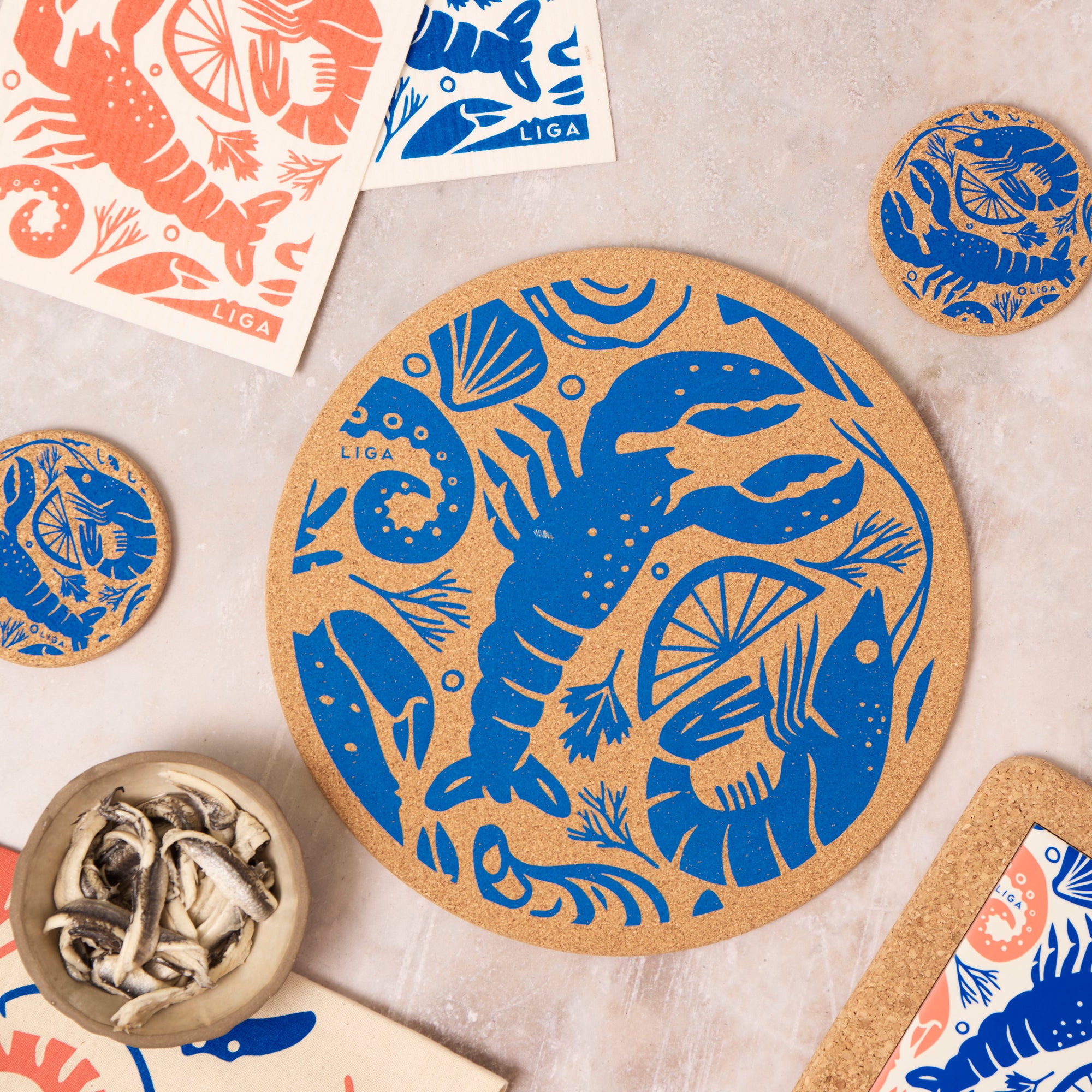 Cork Placemat - Seafood Platter