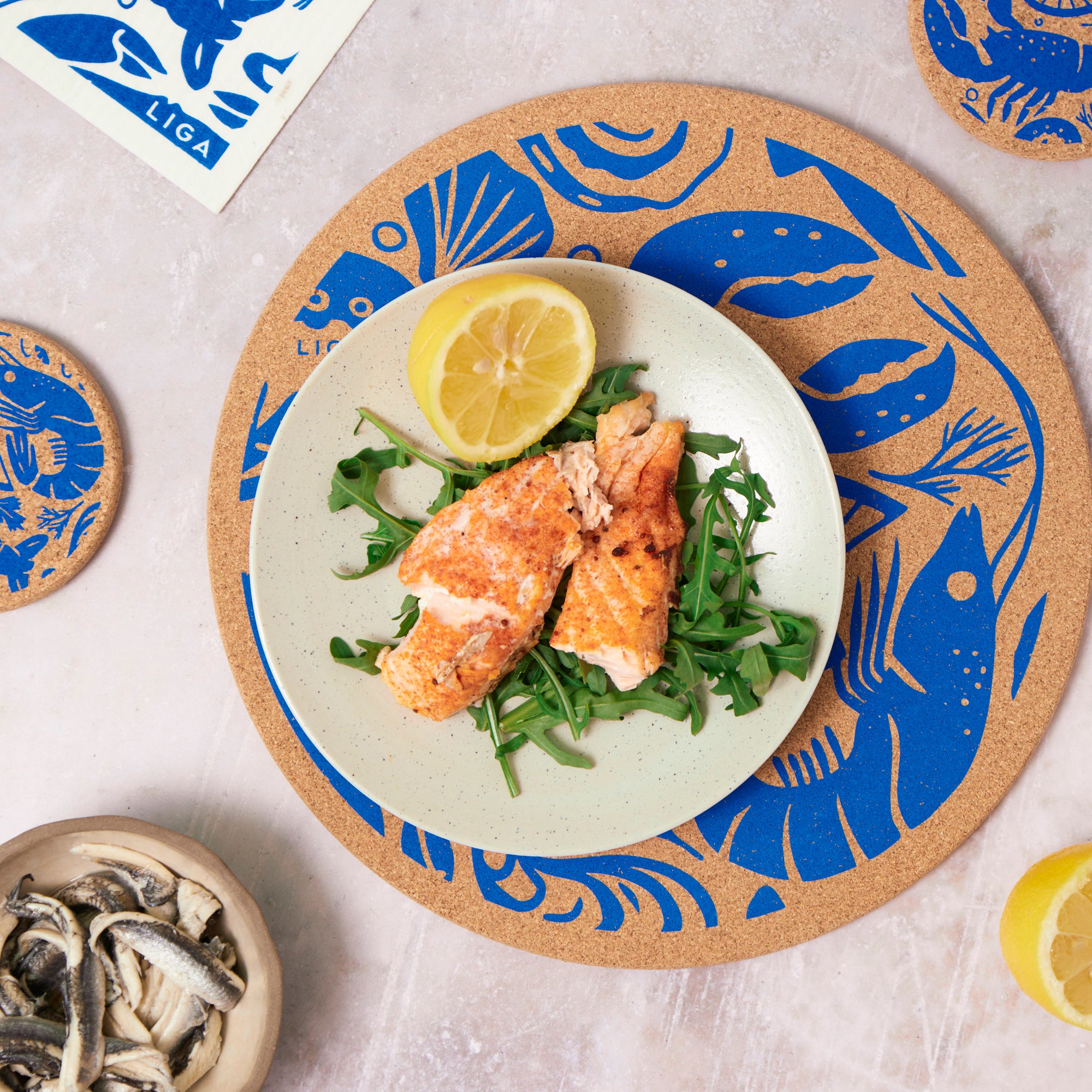 Cork Placemat - Seafood Platter