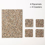 Beach Clean Rectangle Placemats and Coasters Bundle | Table Set of 4