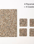 Beach Clean Rectangle Placemats and Coasters Bundle | Table Set of 4