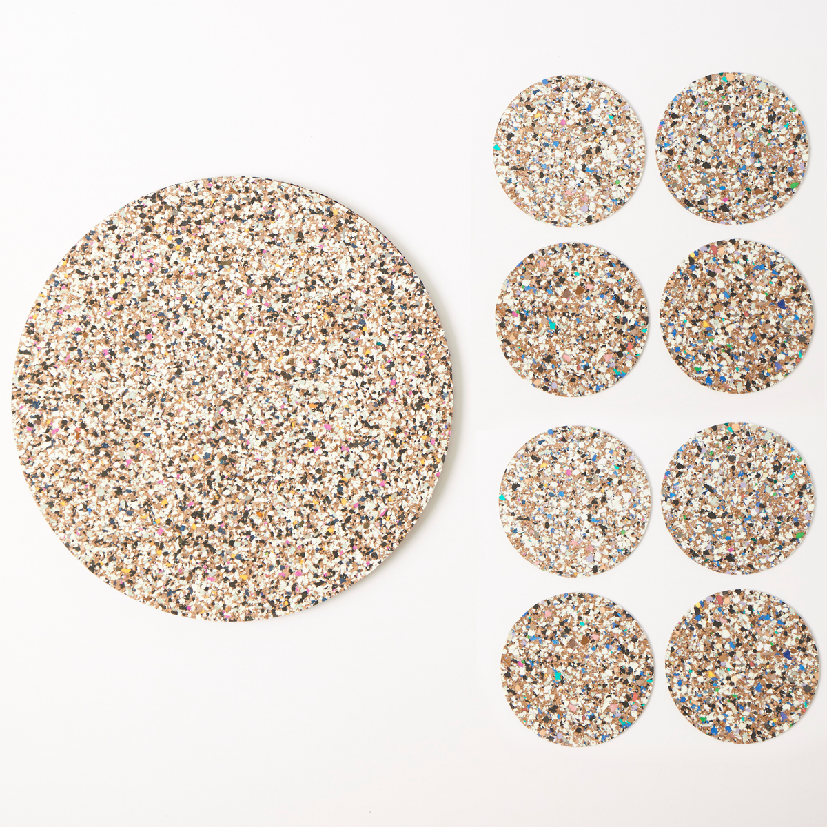Beach Clean Placemats and Coasters | Round Set of 8