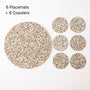 Beach Clean Round Placemats and Coasters Bundle | Table Set of 6