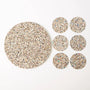 Beach Clean Round Placemats and Coasters Bundle | Table Set of 6